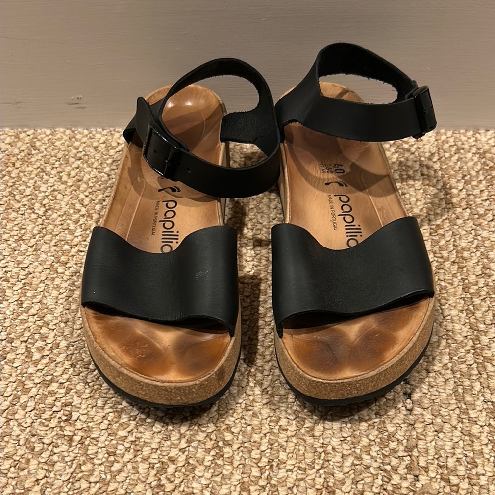Papillio Black Sandals Minimalist Comfort